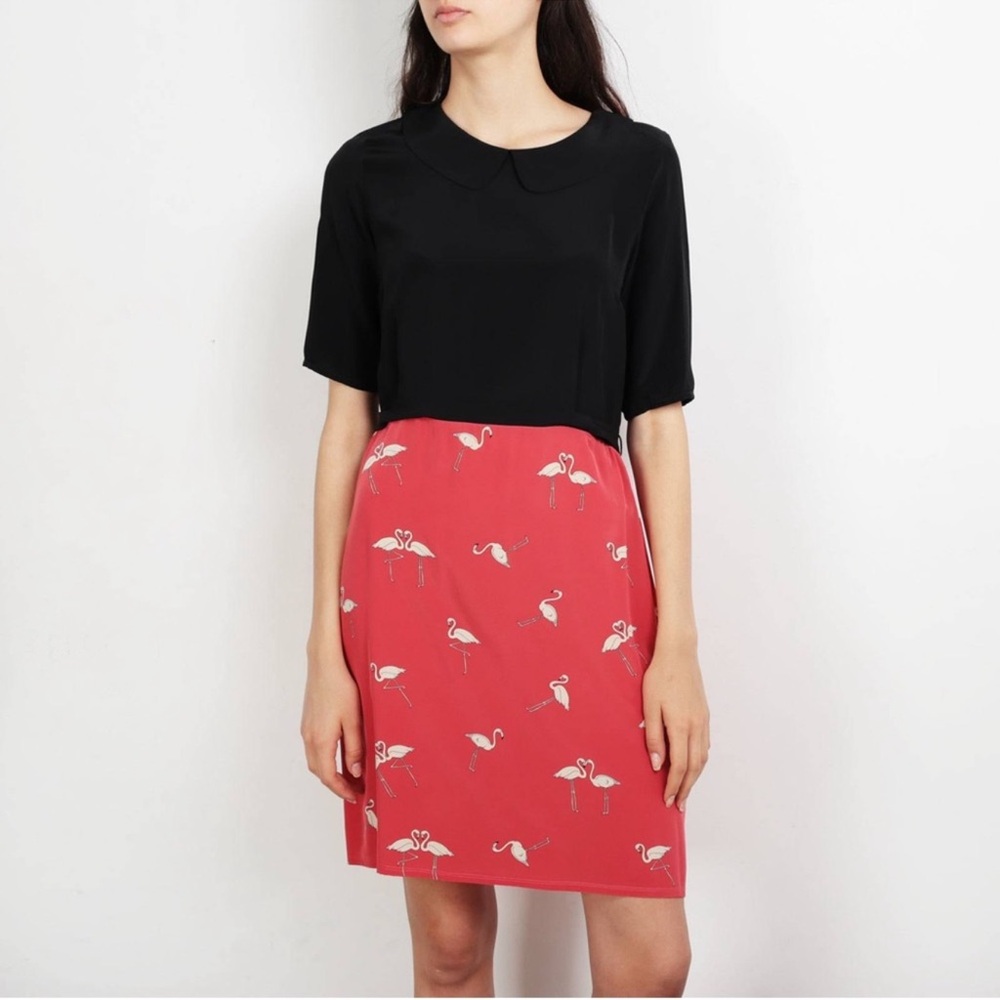 Sandro Red Flamingo Pencil Skirt